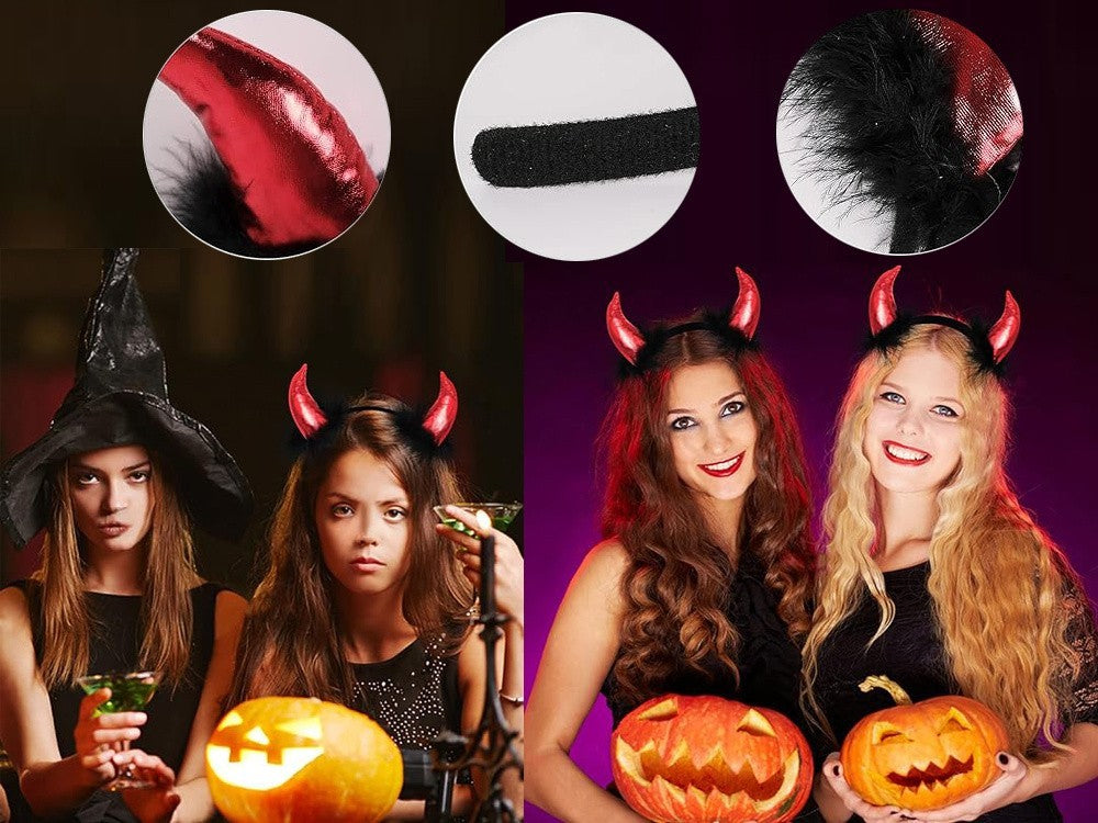 Halloween Teufel Stirnband Hörner Karneval Kostüm Party Zubehör 👹🎃