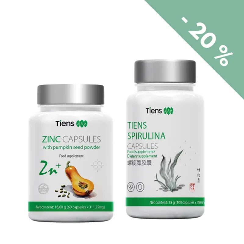 TIENS Vitalitäts Auflade Paket Tiens Spirulina & Zink Kapseln Nahrungsergänzung