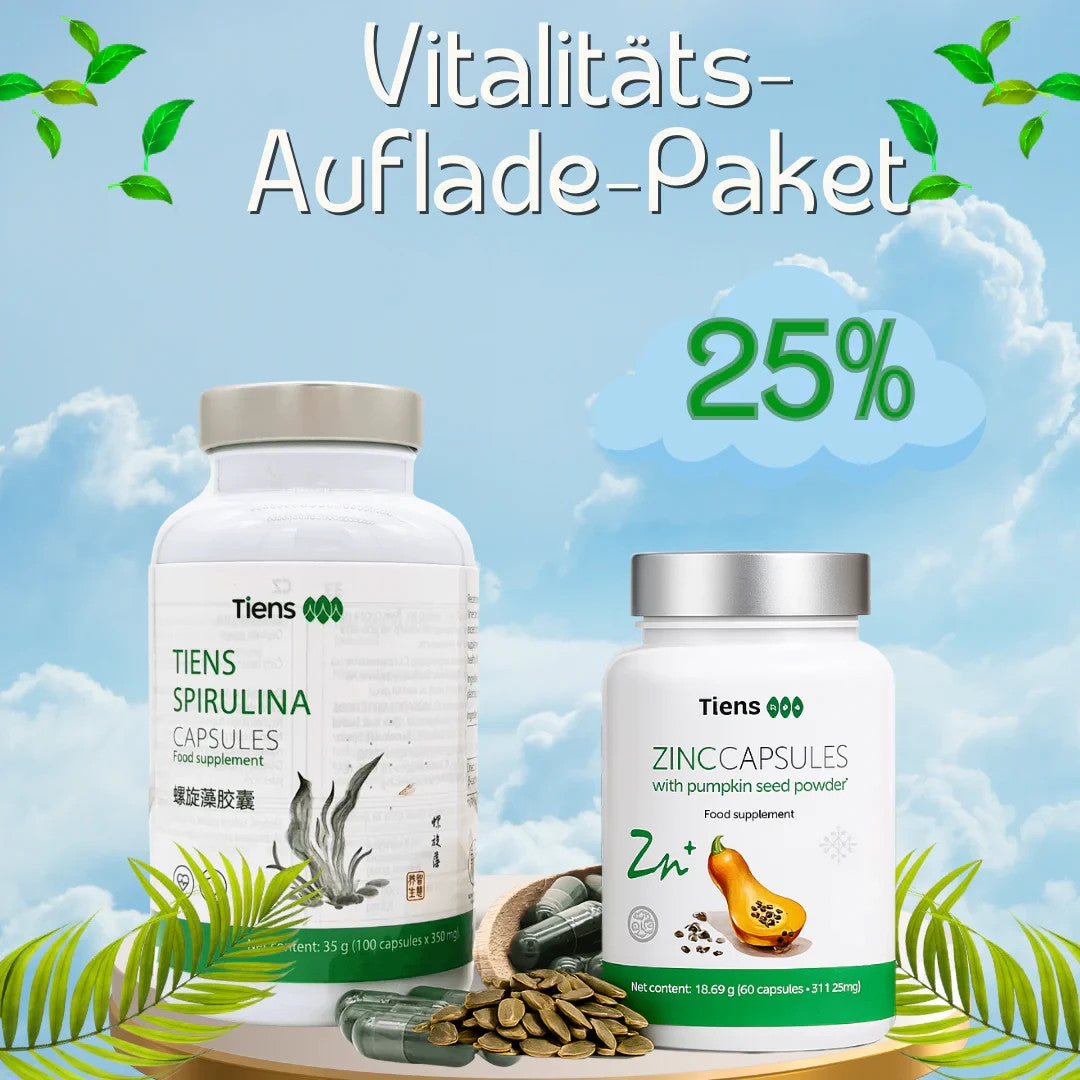 TIENS Vitalitäts Auflade Paket Tiens Spirulina & Zink Kapseln Nahrungsergänzung