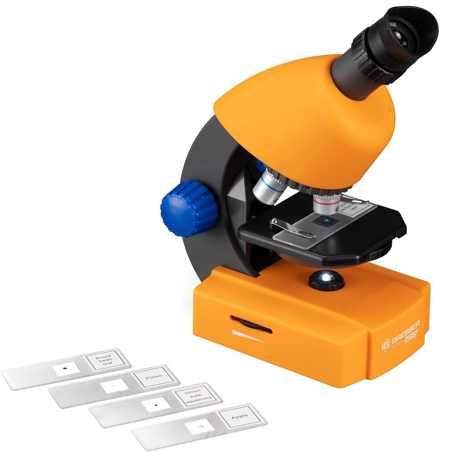 Bresser Junior Mikroskop 40x-640x mit LED, Zoom Monokular & Zubehör im Koffer