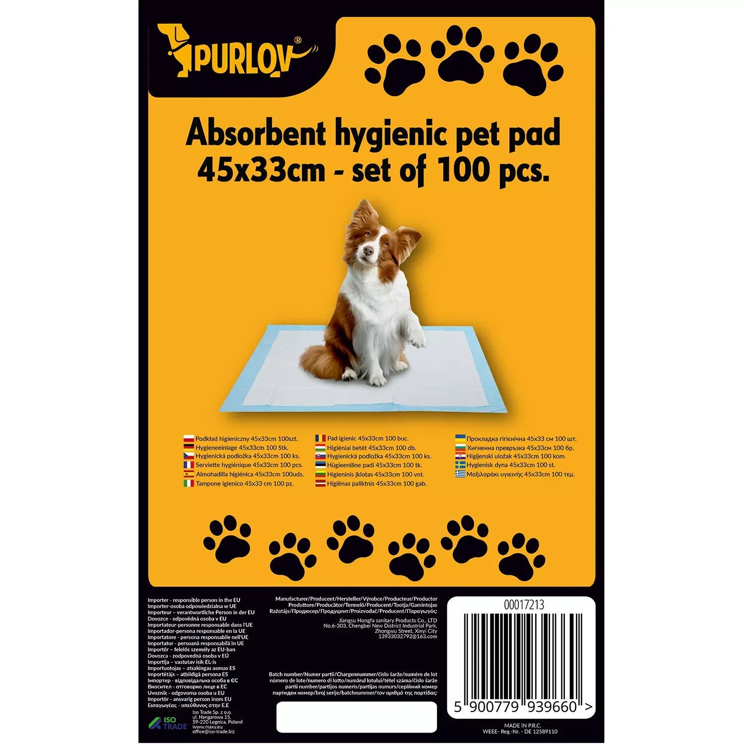 TrHundetrainingsunterlagen 100 Stück 45x33 cm saugstark + Hundeklo Zuhause