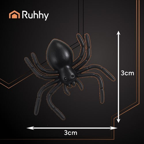 Halloween Deko Spinnen 10er Set – Realistische Kunststoff Spinnen 3x3 cm Schwarz