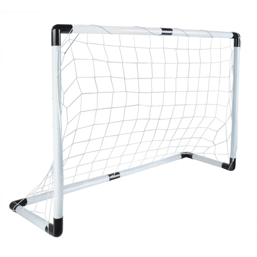 Kinder Fußball Spielset mit Tor 120x80 cm, Netz, Ball & Pumpe – Outdoor Trainingsset für Garten & Freizeit