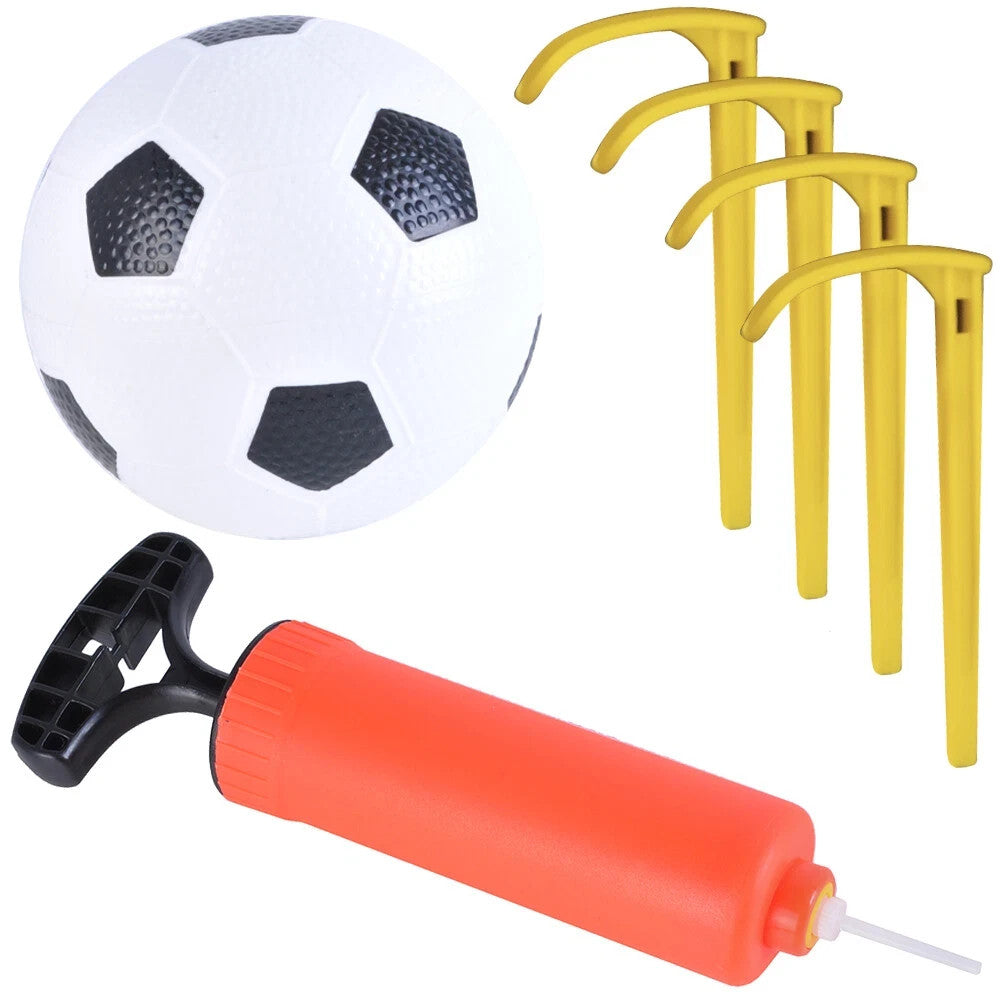 Kinder Fußball Spielset mit Tor 120x80 cm, Netz, Ball & Pumpe – Outdoor Trainingsset für Garten & Freizeit