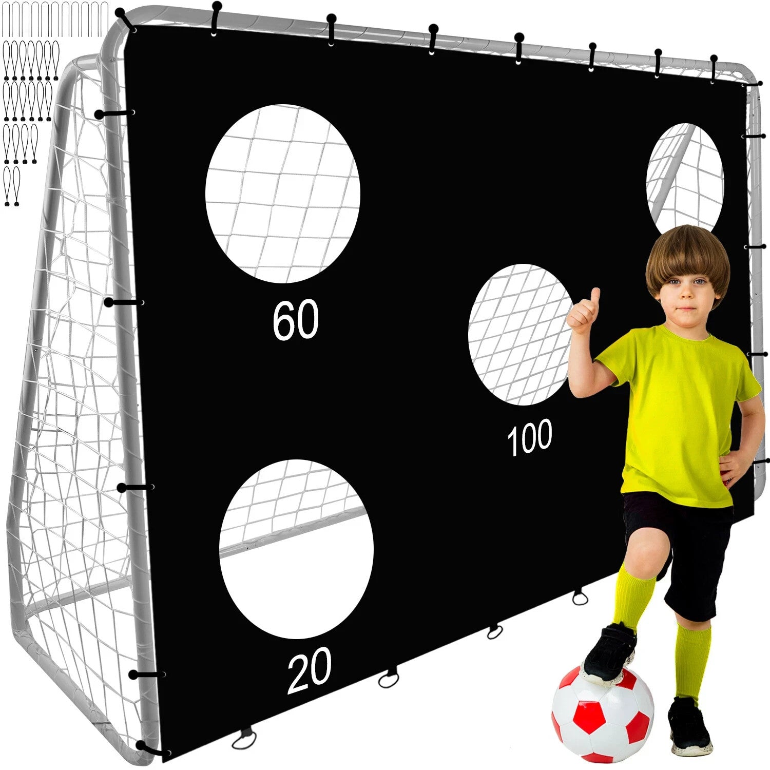 Fußballtor mit Torwand Zielwand 170x240x85 cm Training für Garten Kinder