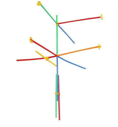 Konstruktionsspielzeug 408-tlg – Strohhalm Baukasten mit Verbindern | Kreatives Steckspiel für Kinder ab 3 Jahren