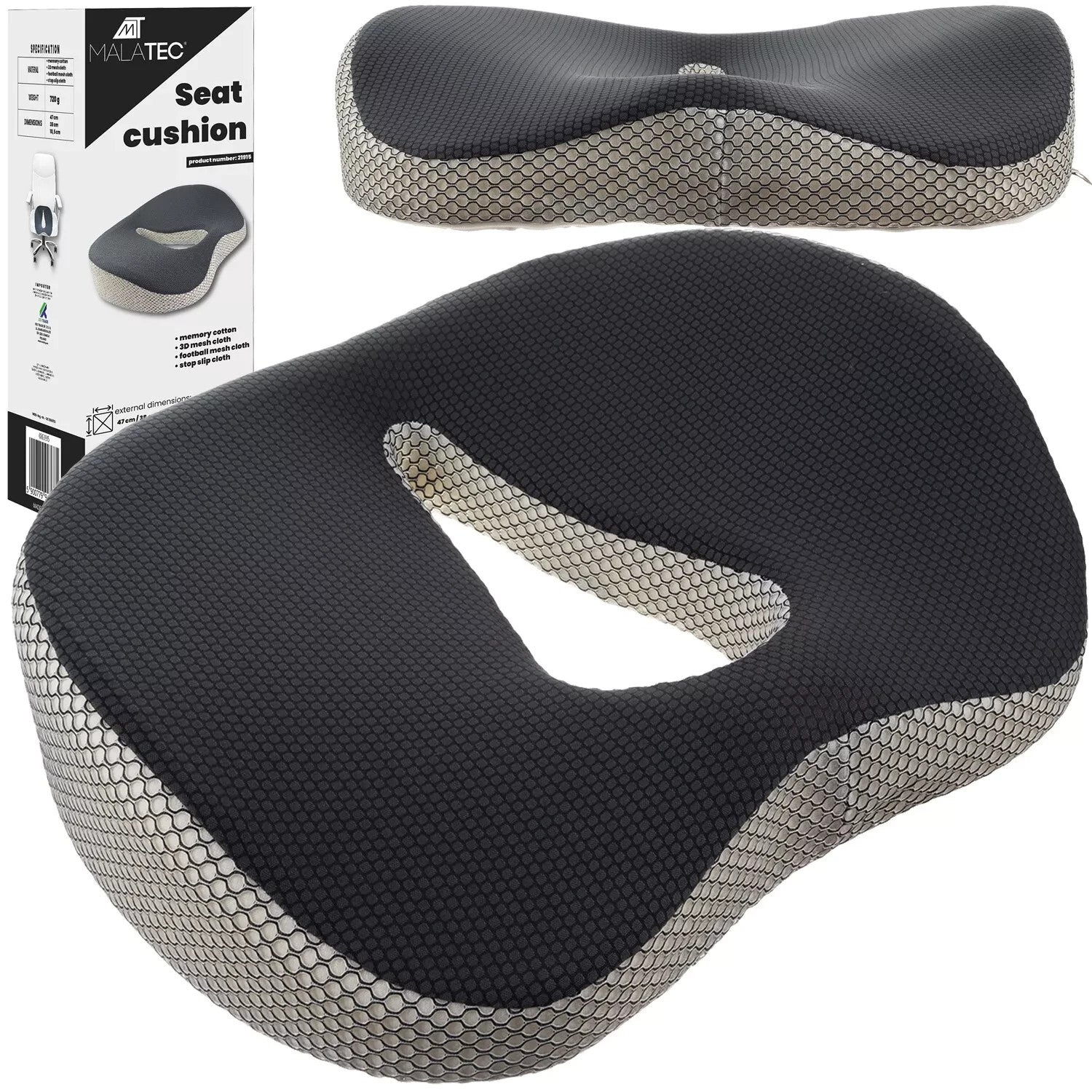 Orthopädisches Sitzkissen Memory Schaum Ergonomisch Abnehmbarer Bezug
