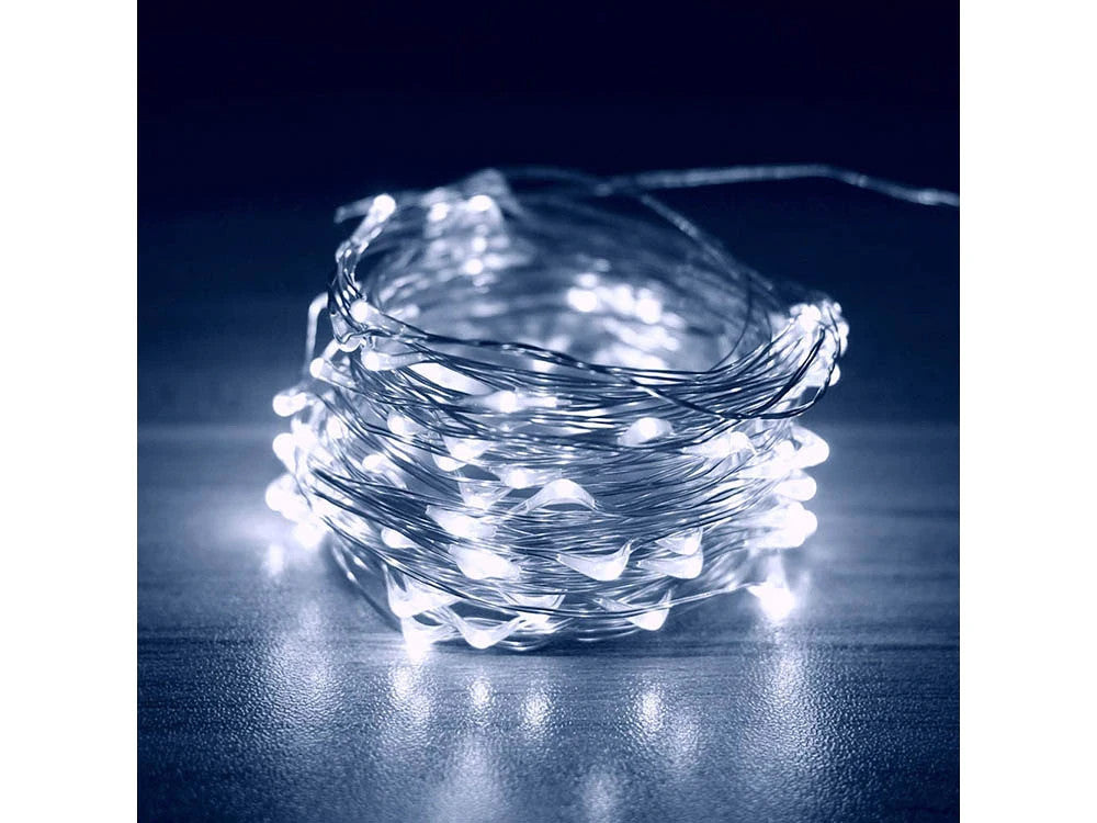 LED Lichtervorhang 300 LEDs 3x3m kaltweiß USB Netzadapter & Fernbedienung