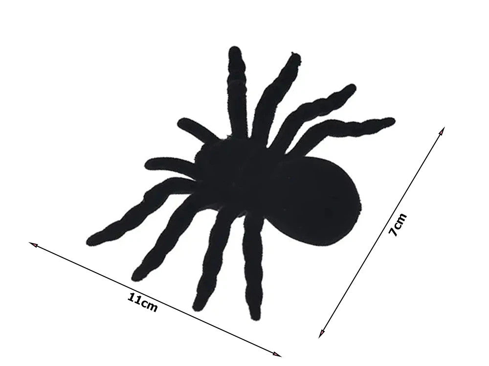 Halloween Spinnen Set 4 Stück Gruselige Schwarze Deko Spinne 11cm
