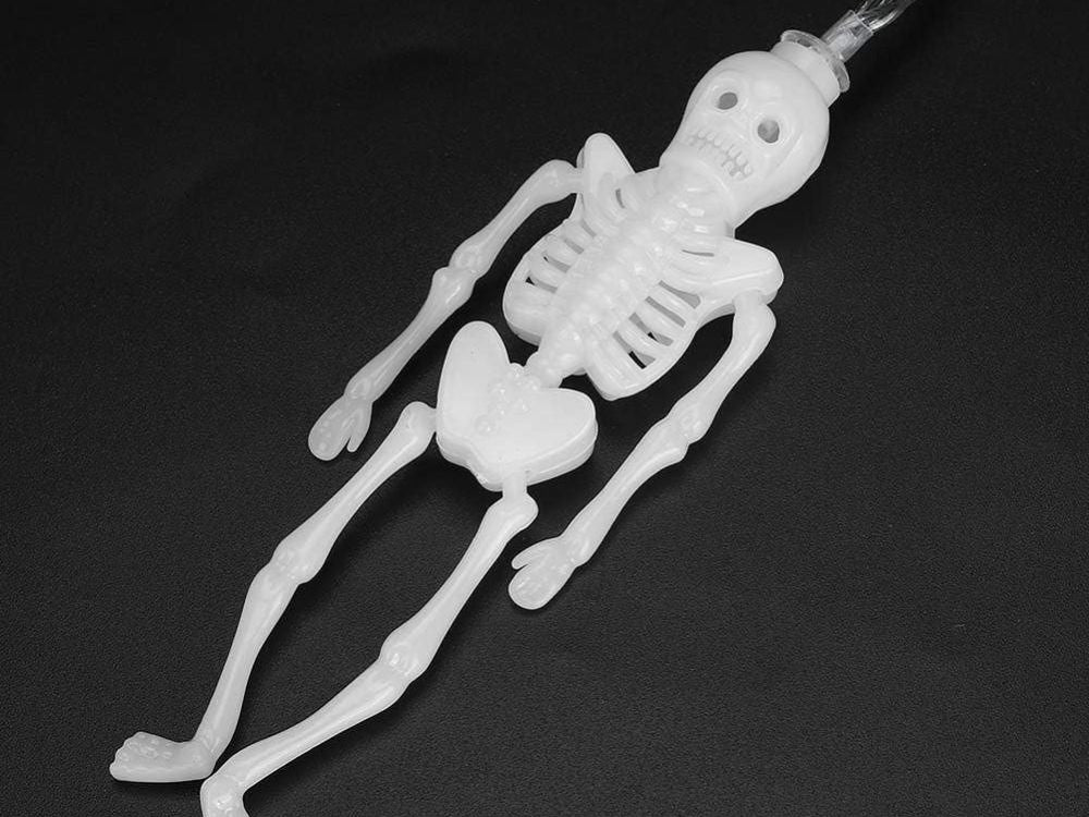 Halloween LED Lichterkette 2m 10 Skelette Girlande warmweiß Batterie
