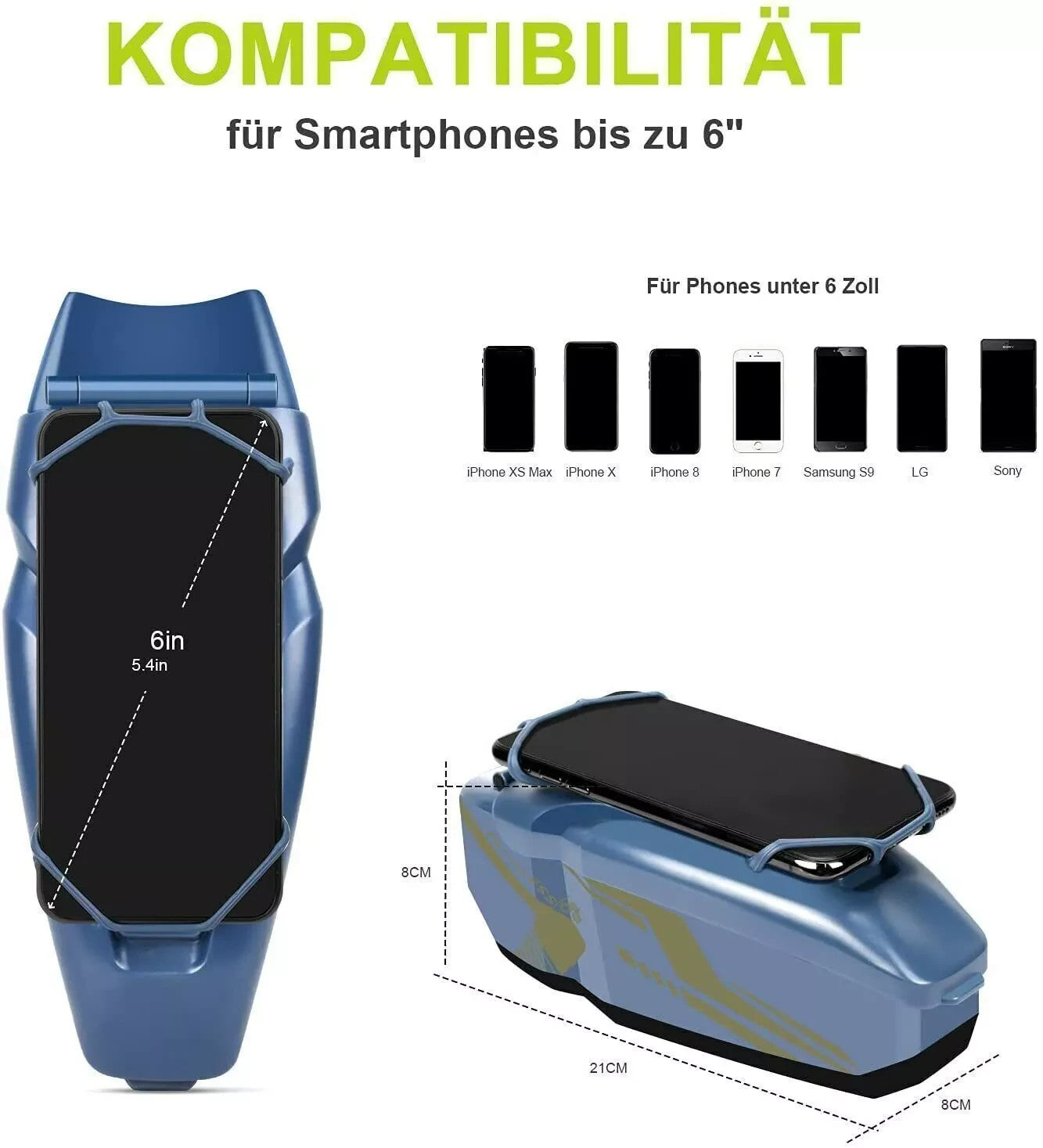 Fahrrad Rahmentasche Wasserdicht – Handyhalter Oberrohr Tasche mit Stauraum