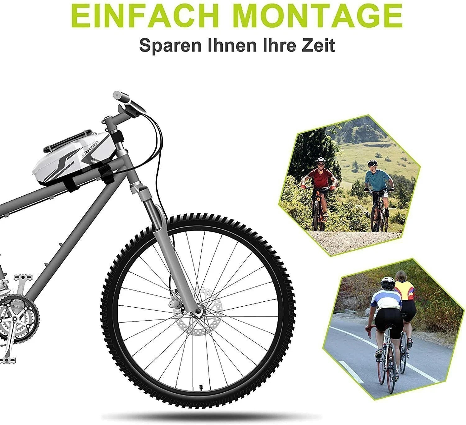 Fahrrad Rahmentasche Wasserdicht – Oberrohrtasche mit Handyhalterung