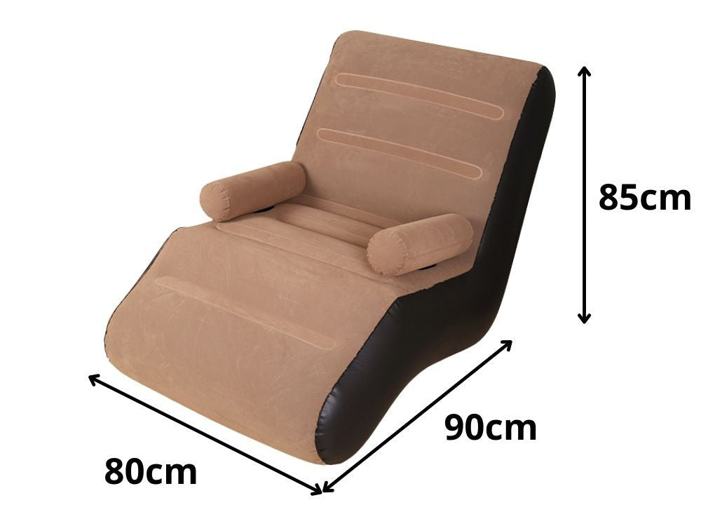 Aufblasbarer Gartensessel mit Fußstütze Strand Liegestuhl Pouf + Pumpe