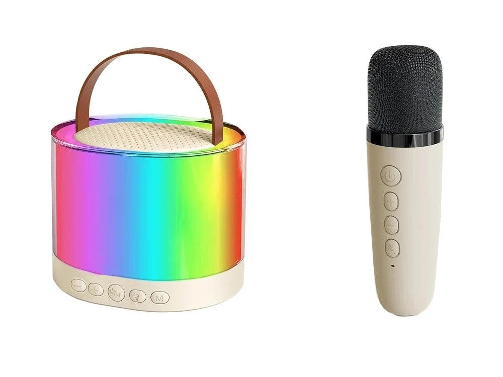 Karaoke Set 2x Drahtlos Mikrofon Bluetooth Lautsprecher Tragbar RGB Partybox
