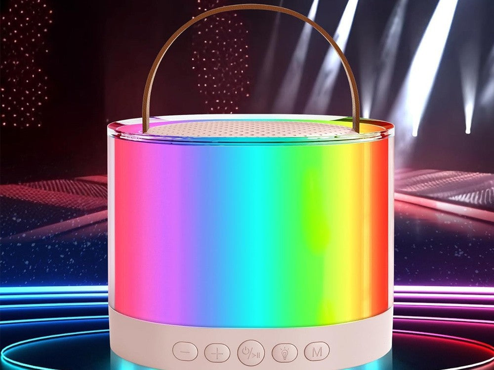 Karaoke Set 2x Drahtlos Mikrofon Bluetooth Lautsprecher Tragbar RGB Partybox