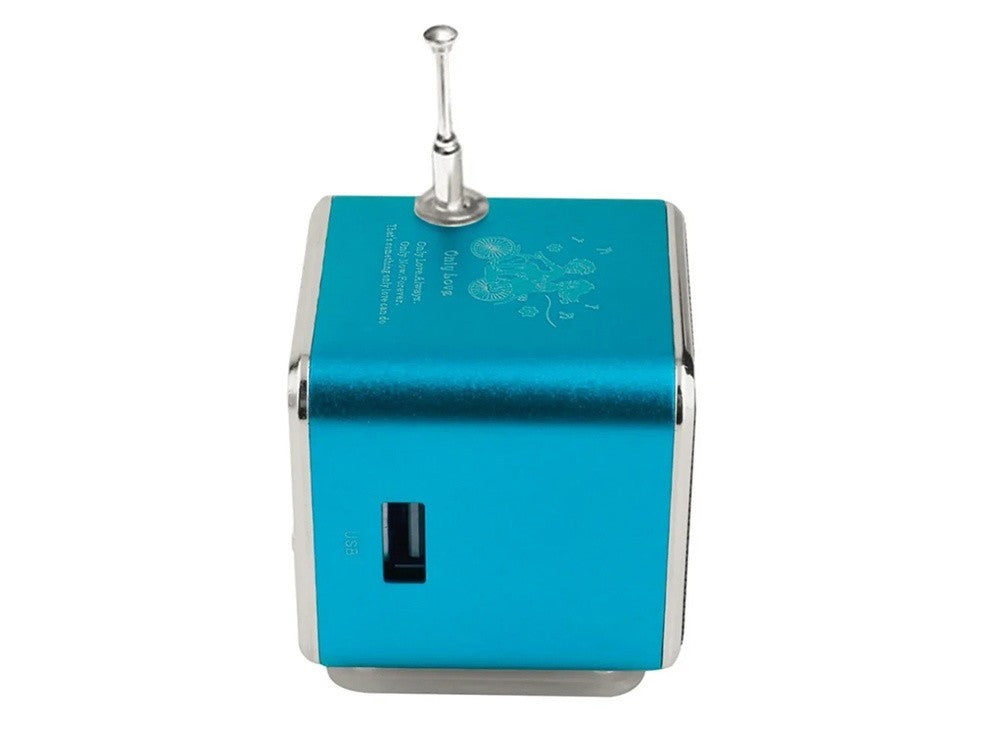 Mini Bluetooth Lautsprecher Tragbar FM Radio LED USB AUX microSD Blau