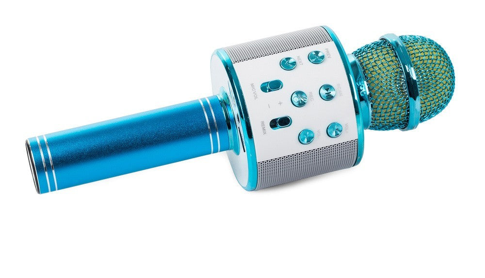Bluetooth Karaoke Mikrofon Lautsprecher Echo Stimmverzerrer FM Radio Blau