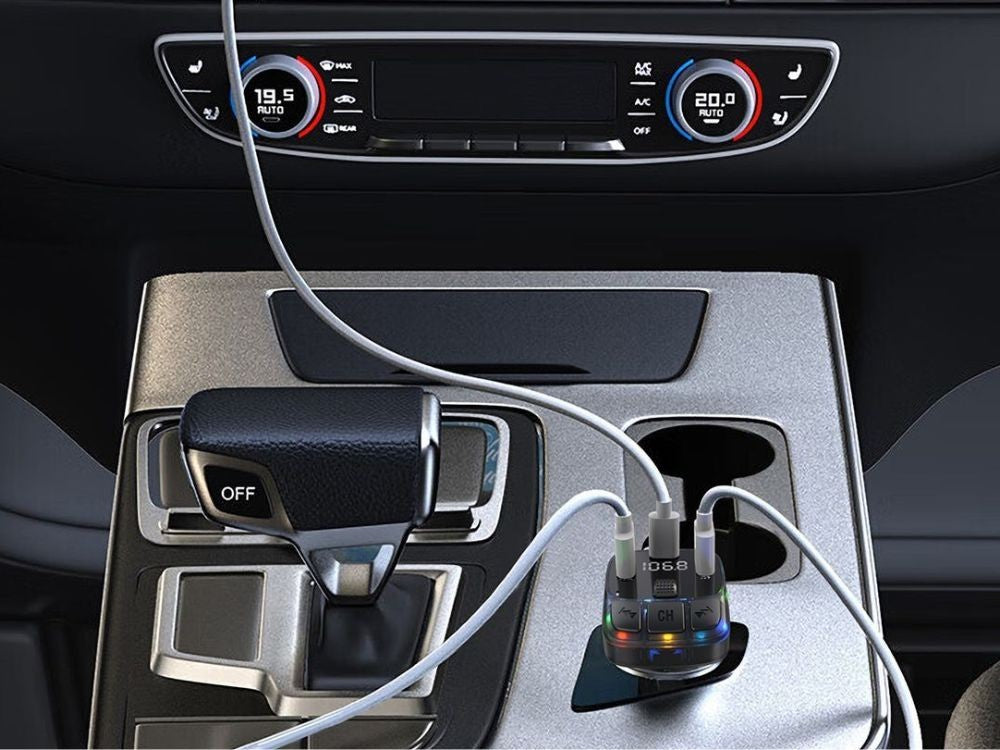Bluetooth 5.3 FM Transmitter Auto QC3.0 USB-C MP3 Player Freisprechanlage