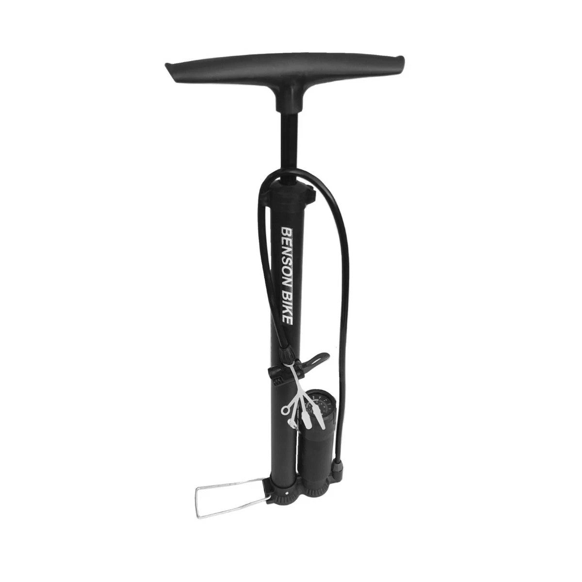 Fahrrad Standpumpe 7 Bar mit Manometer Universalventil & 2 Adapter Schwarz