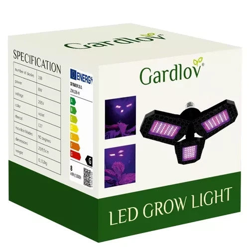Pflanzenlampe LED Vollspektrum 3 Köpfe Wachstumslampe 108 LED-Dioden 20440