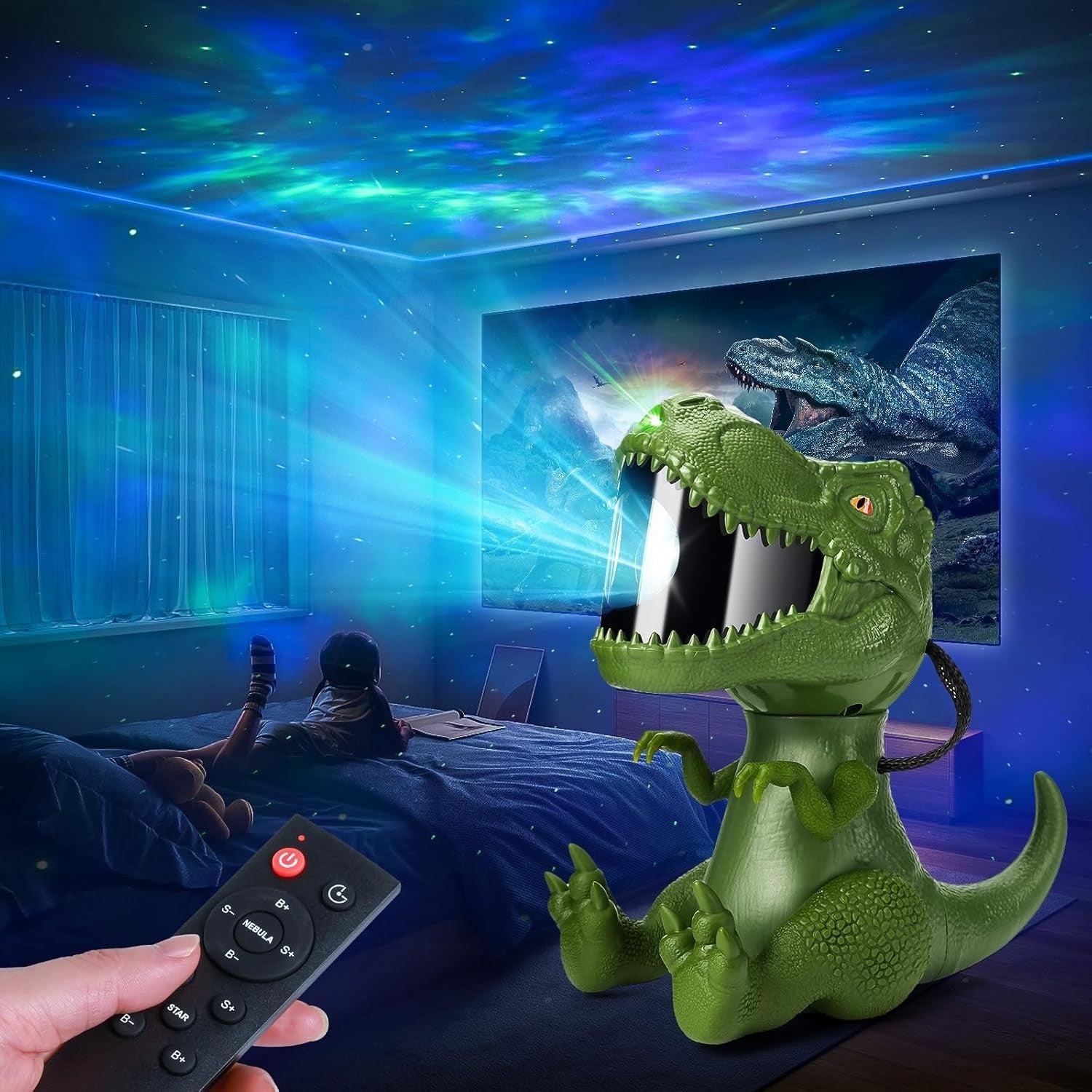Dinosaurier Sternenhimmel Projektor LED Nachtlampe Kinder Dino Sternenlicht