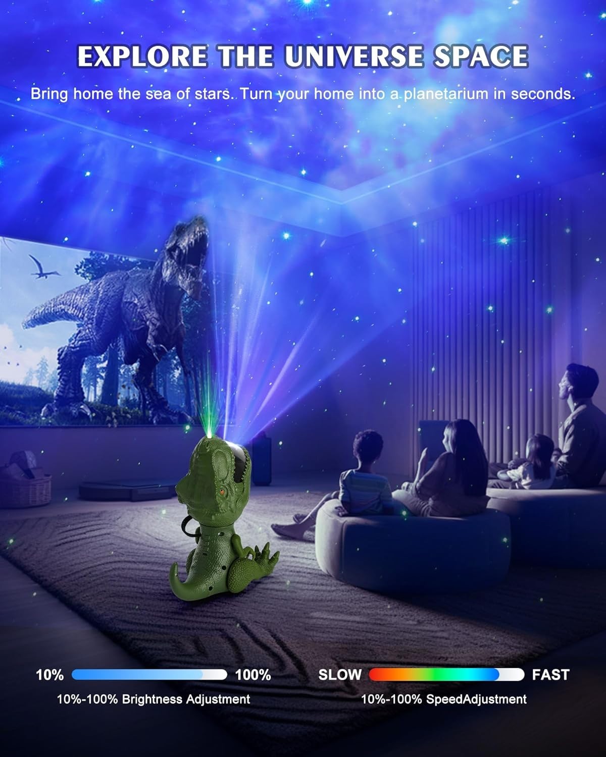 Dinosaurier Sternenhimmel Projektor LED Nachtlampe Kinder Dino Sternenlicht