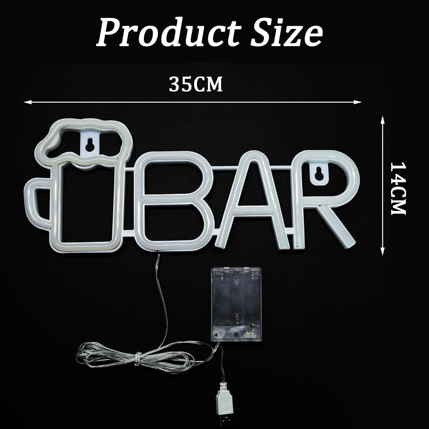 Bar Neon Sign LED Schriftzug USB/Batterie Bier Lampe Deko Warmweiß/Pink