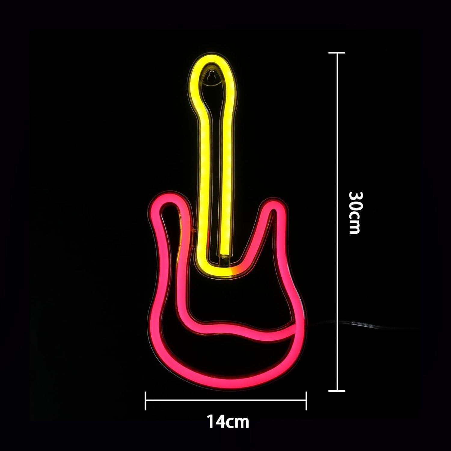 Musik Neon Sign Gitar LED Wandlicht USB/Batterie Neon Deko Lampe Rot/Gelb