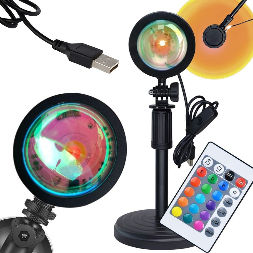 Projektor Lampe Sonnenuntergang RGB LED USB mit Fernbedienung Atmosphärenlicht