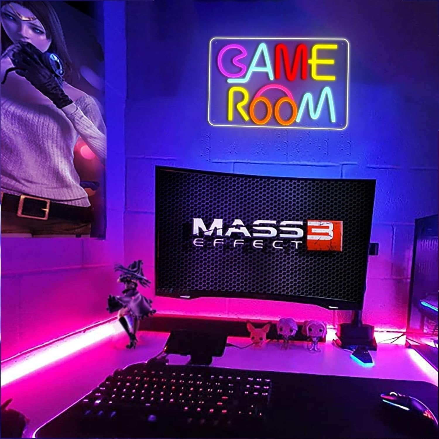Gaming Neon Sign LED Wandlicht USB dimmbar Neonlicht bunt für Spielzimmer