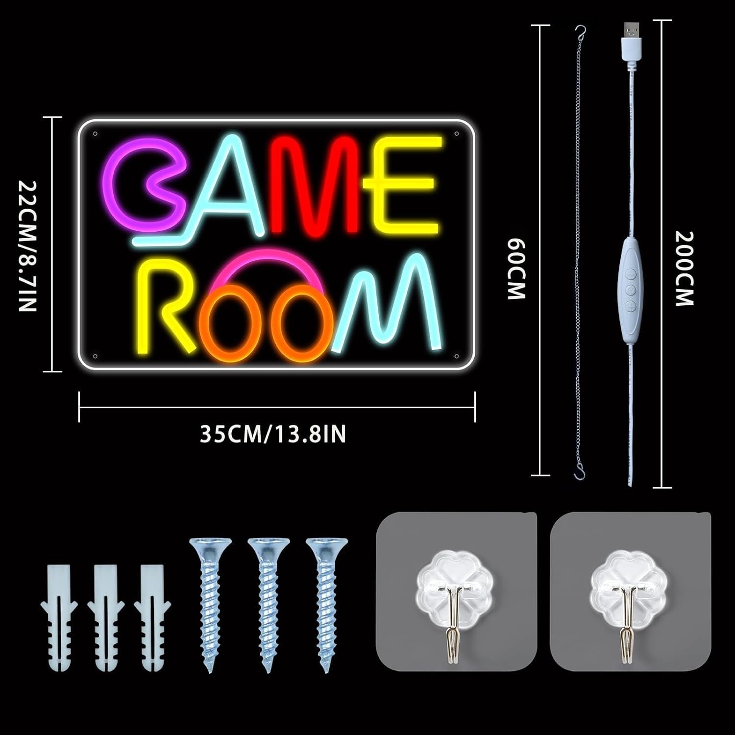 Gaming Neon Sign LED Wandlicht USB dimmbar Neonlicht bunt für Spielzimmer