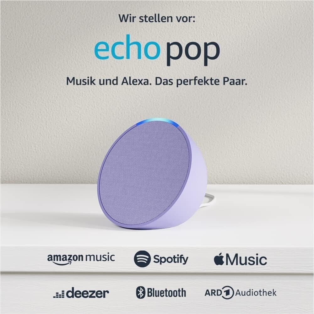 Amazon Echo Pop kompakter Smart Speaker Alexa Musik Bluetooth - Lavendel  neu✅