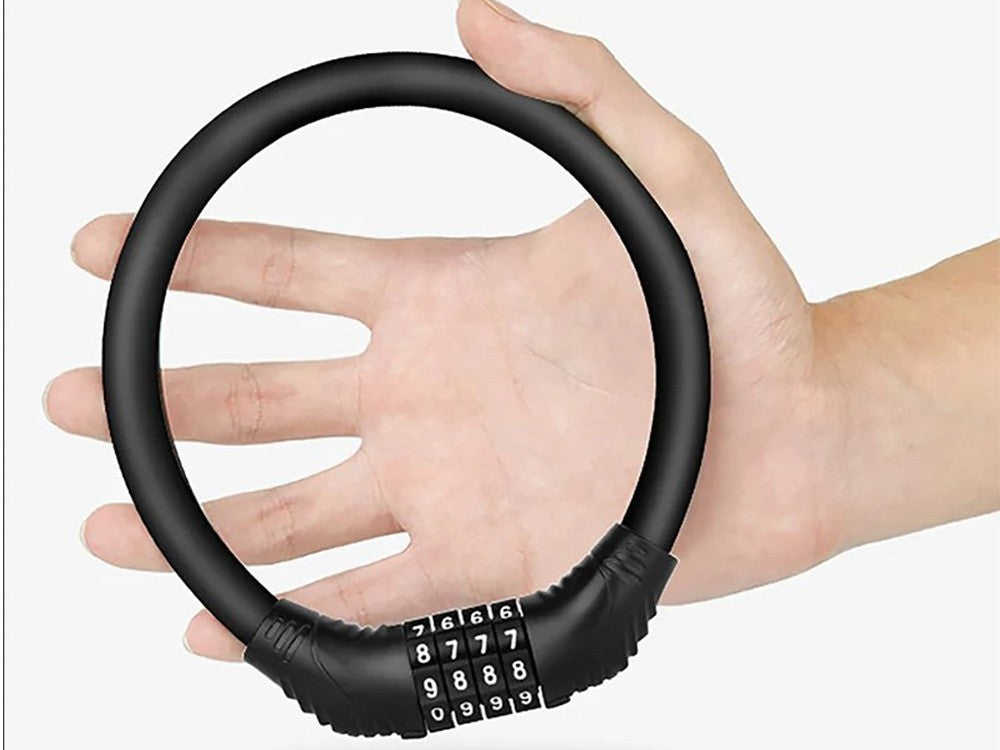 Fahrrad Kabelschloss mit Code 60cm Vierstellige Zahlenkombination Schwarz