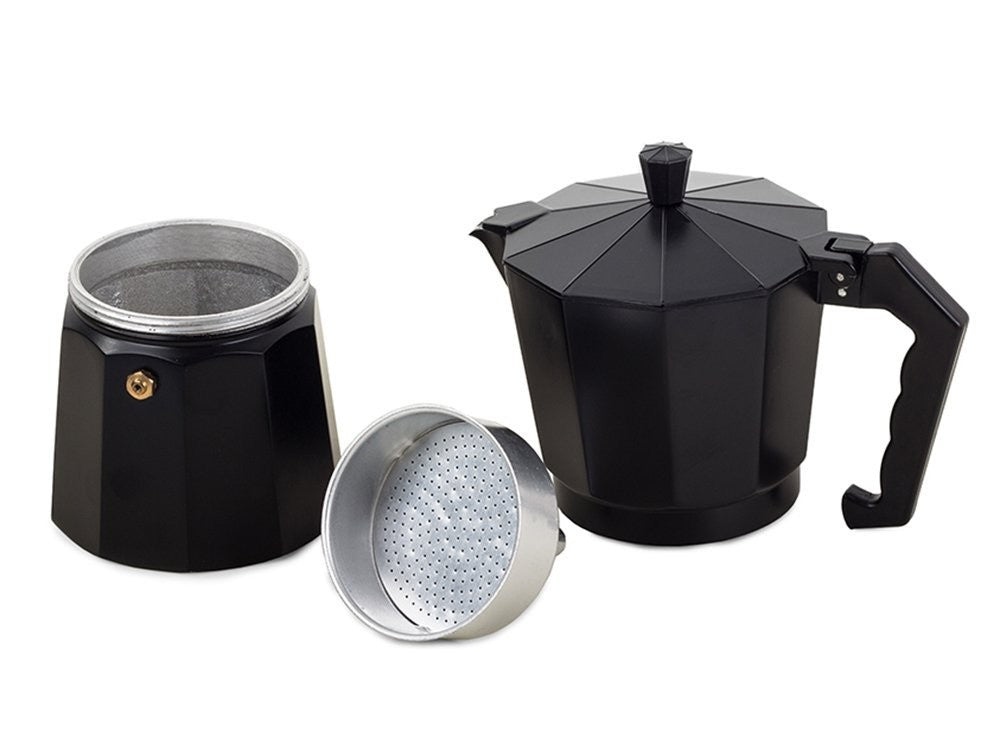 Kaffeekocher Aluminium 450ml 9 Tassen Espresso Maker Herdkanne Schwarz