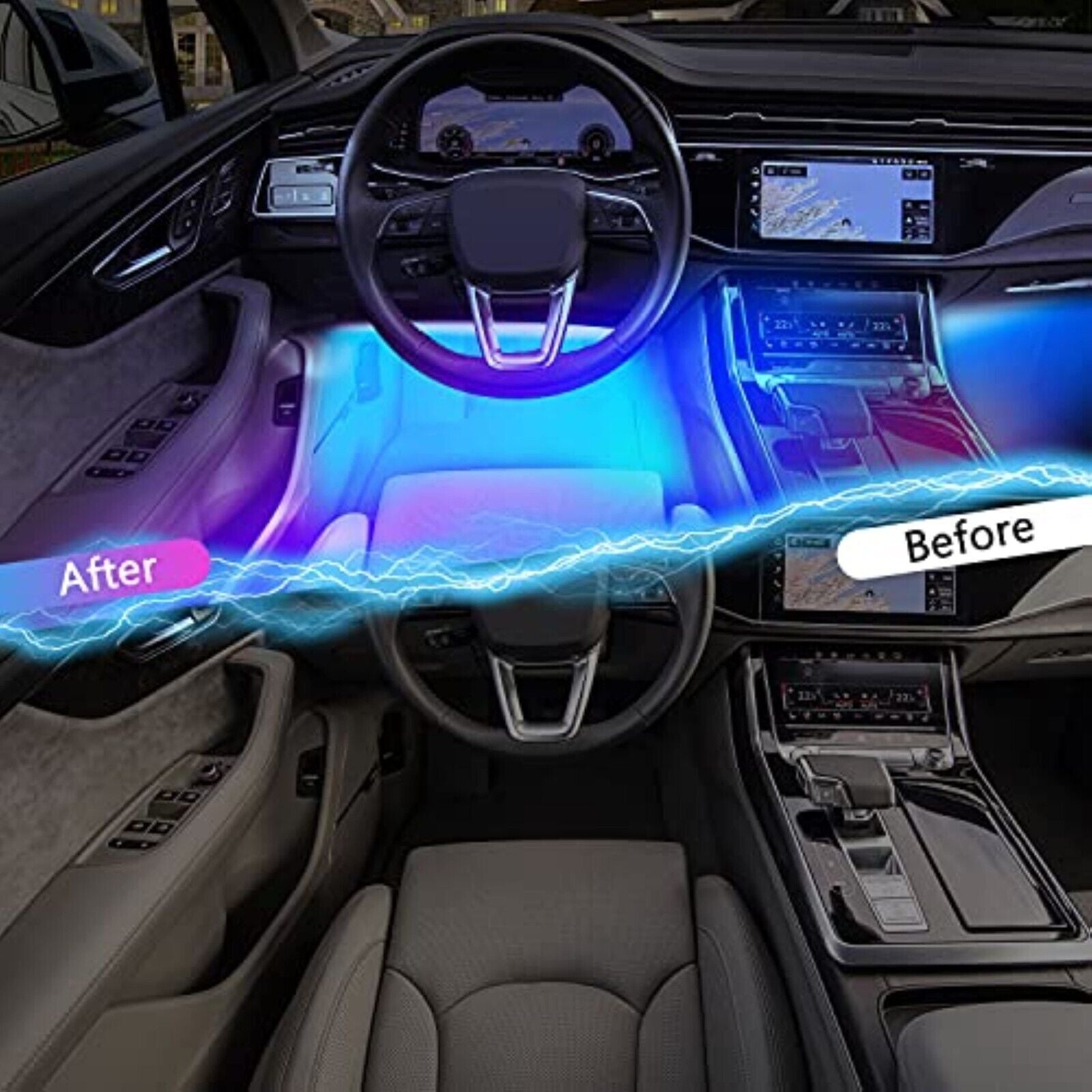 Auto LED Innenraumbeleuchtung RGB App Steuerung 8 Farben Musik Sync