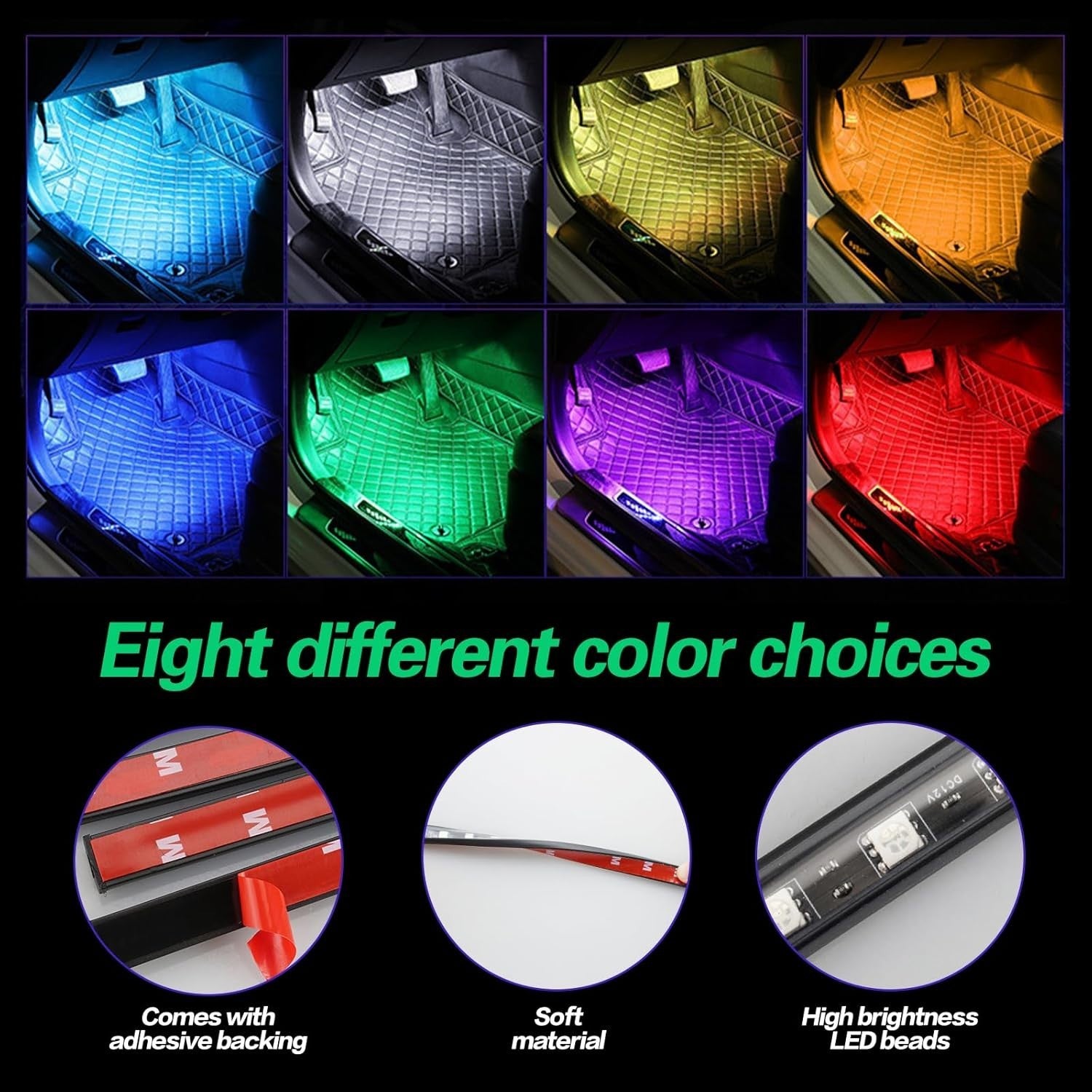 Auto LED Innenraumbeleuchtung RGB App Steuerung 8 Farben Musik Sync