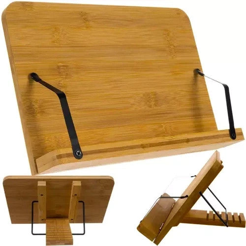Bambus Buchständer 21x28cm Leseständer höhenverstellbar Kochbuchhalter