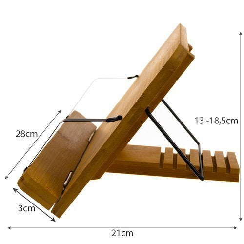 Bambus Buchständer 21x28cm Leseständer höhenverstellbar Kochbuchhalter