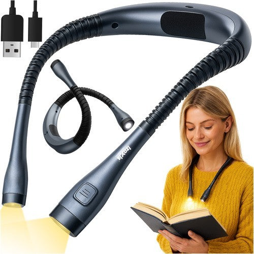 LED Halslampe zum Lesen–Wiederaufladbare USB-C Leselampe mit 3 Lichtmodi IZOXIS