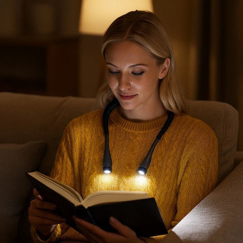 LED Halslampe zum Lesen–Wiederaufladbare USB-C Leselampe mit 3 Lichtmodi IZOXIS