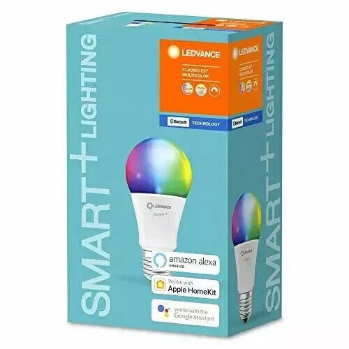 LEDVANCE Smart+ E27 Multicolor 8,5W WLAN Bluetooth Glühbirne – RGBW, Alexa & Google kompatibel