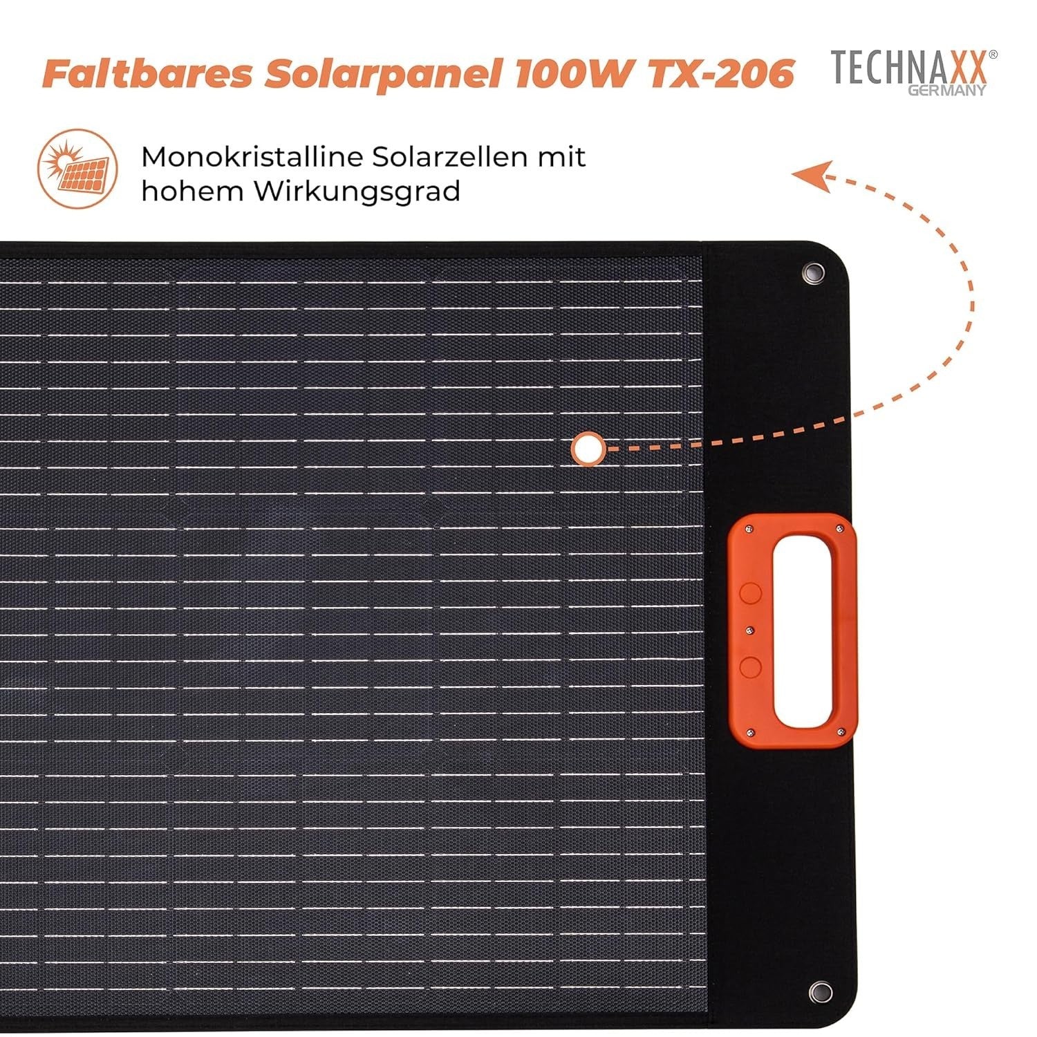 Technaxx Solarpanel 100W faltbar TX-206 Camping Outdoor tragbares Ladegerät