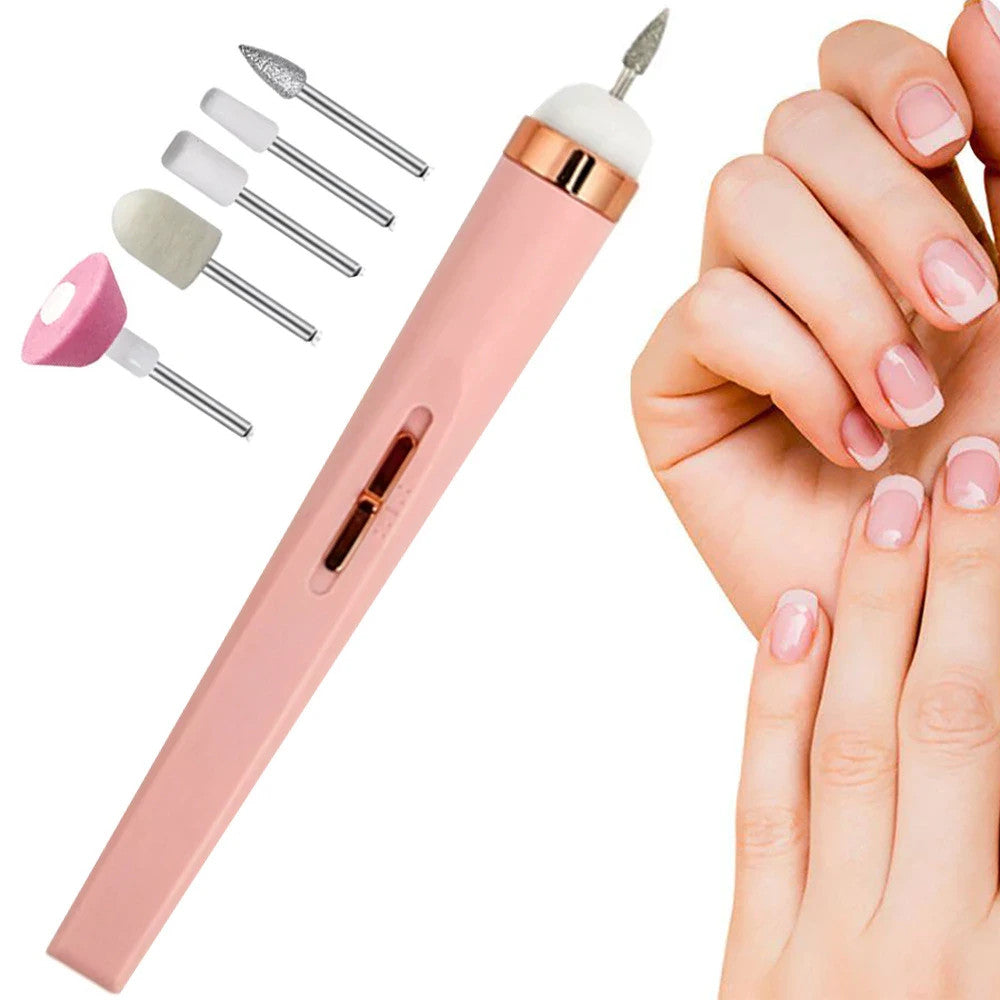 Elektrischer Maniküre Pediküre Nagelfräser Set 💅 USB Wiederaufladbar 5 Aufsätze