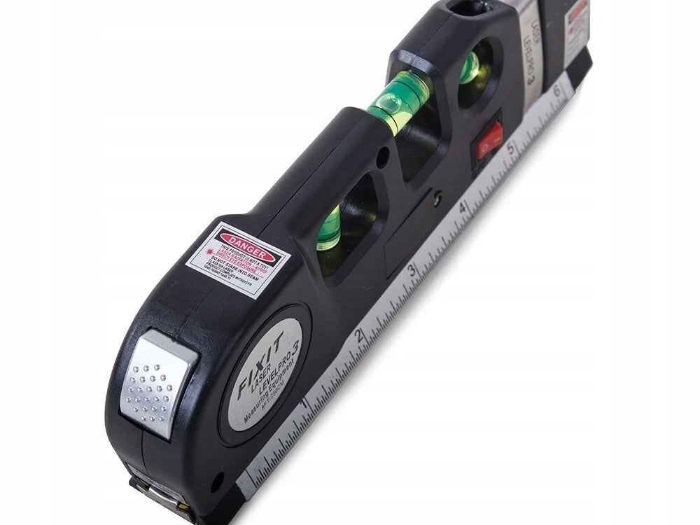 Laser Wasserwaage mit Linienlaser & Maßband | 3-in-1 Multifunktionales Werkzeug