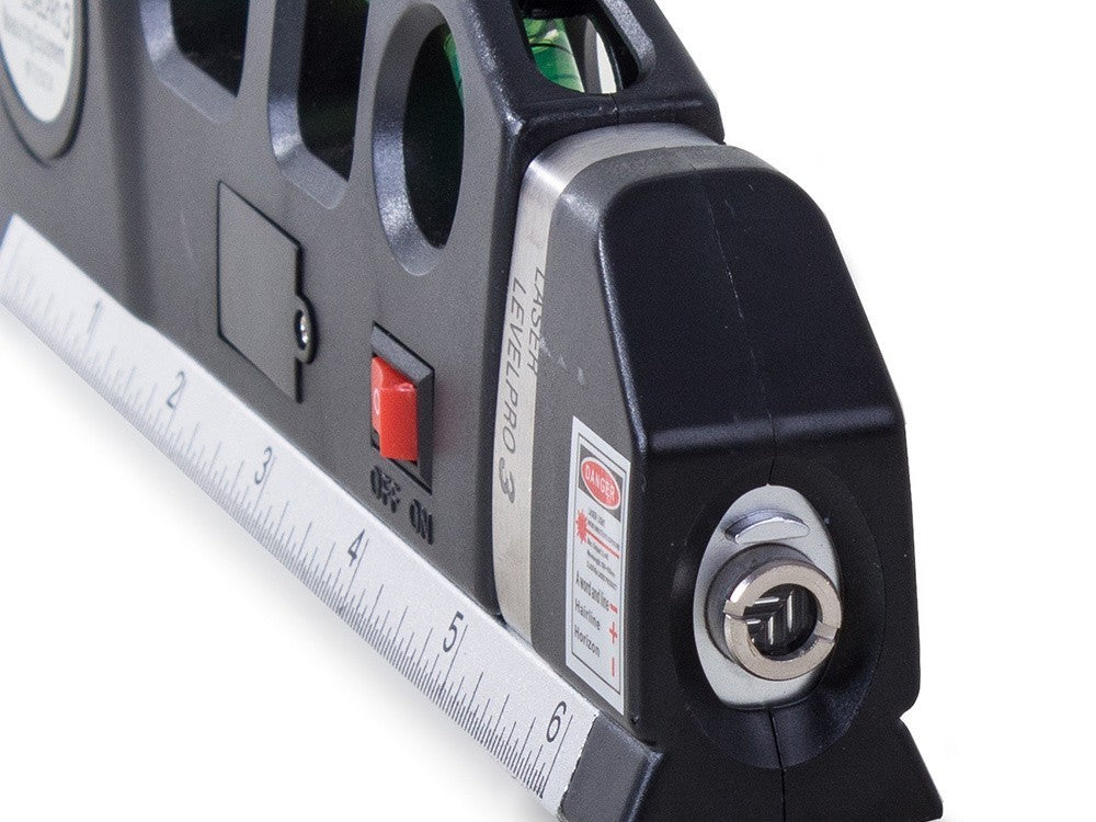 Laser Wasserwaage mit Linienlaser & Maßband | 3-in-1 Multifunktionales Werkzeug