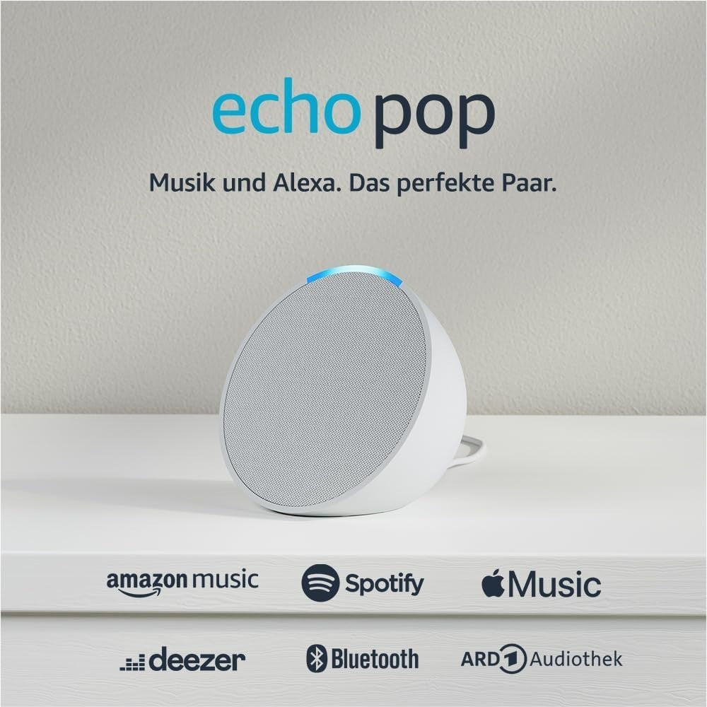 Echo Pop | Kompakter Alexa Smart Speaker mit vollem Klang & Bluetooth