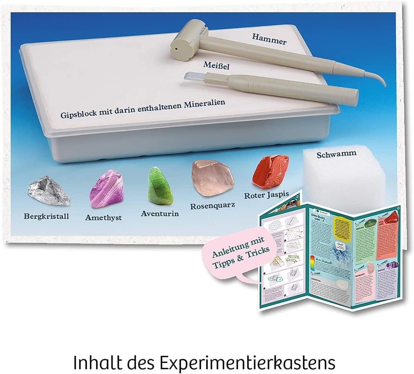 KOSMOS 657901 Mineralien Ausgrabungs-Set Hammer Meißel Geologie Kinder