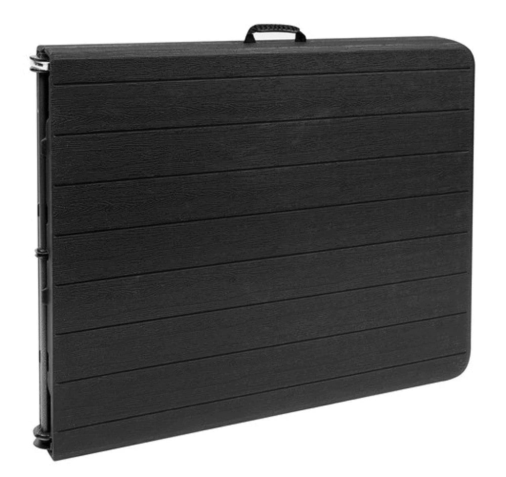 Klappbarer Gartentisch 180cm Schwarz HDPE Koffertisch Camping Party