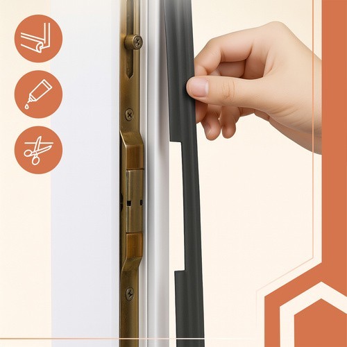 RUHHY Zugluftdichtung Schwarz 400cm 🏠 Tür Fenster Abdichtung selbstklebend