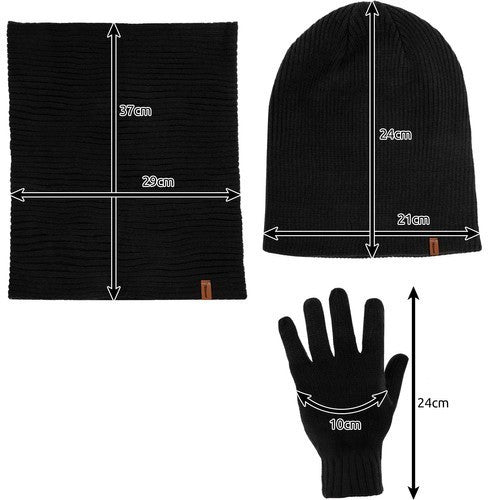 Damen Winterset 3-teilig ❄️ Mütze Schal Handschuhe Warm Acryl Universal